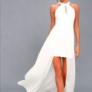 Lulu’s My Beloved White Lace Maxi Dress